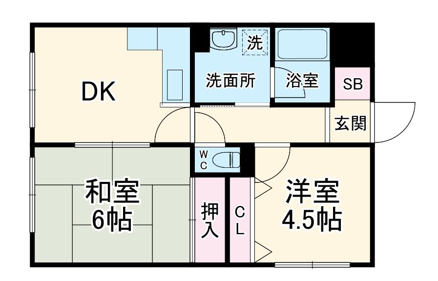 リヴィールマンションⅡ(2LDK/2階)の間取り写真
