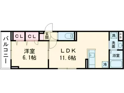 セレスティア新堀(1LDK/2階)の間取り写真