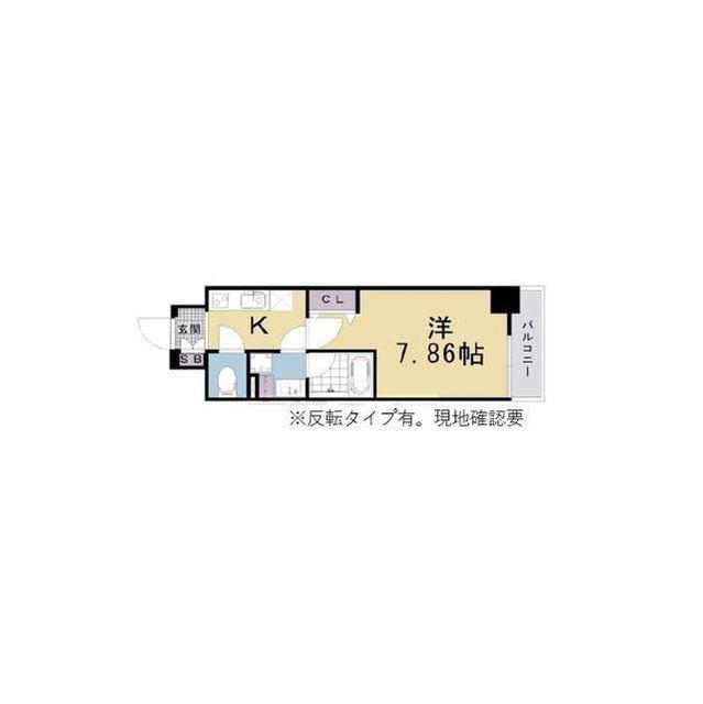 CAVANA九条烏丸(1K/7階)の間取り写真
