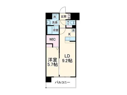 ラフィネール大阪十三(1LDK/2階)の間取り写真