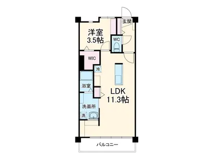 コーポ林(1LDK/1階)の間取り写真
