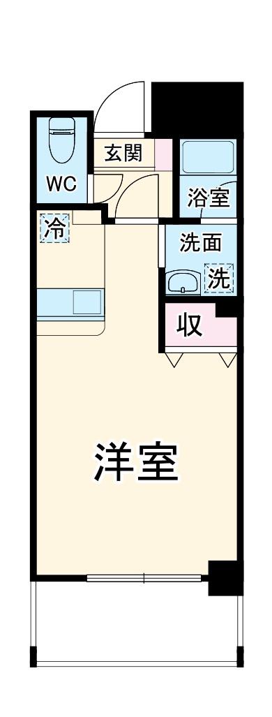 サンライズ仲町台(1K/6階)の間取り写真