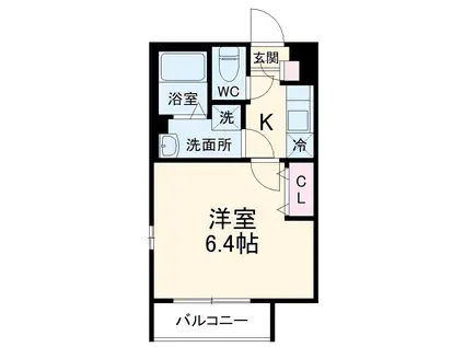 リブリ・セント ファミリアⅡ(1K/1階)の間取り写真