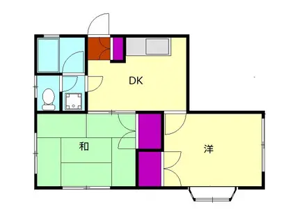 コーポ・ヒメシャラ(2DK/1階)の間取り写真