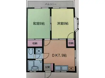 シャルム鷺沼(2DK/2階)の間取り写真