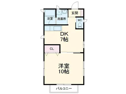 デイジー栄町(1DK/2階)の間取り写真