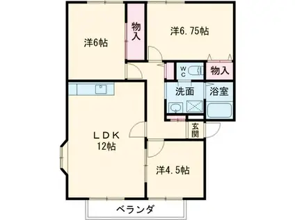COCON小山(3LDK/1階)の間取り写真