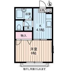 フラワーヒル(1K/2階)の間取り写真