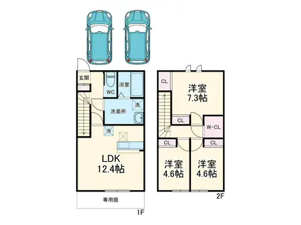 名鉄豊田線 米野木駅 徒歩67分 1階建 築2年(3LDK)の間取り写真