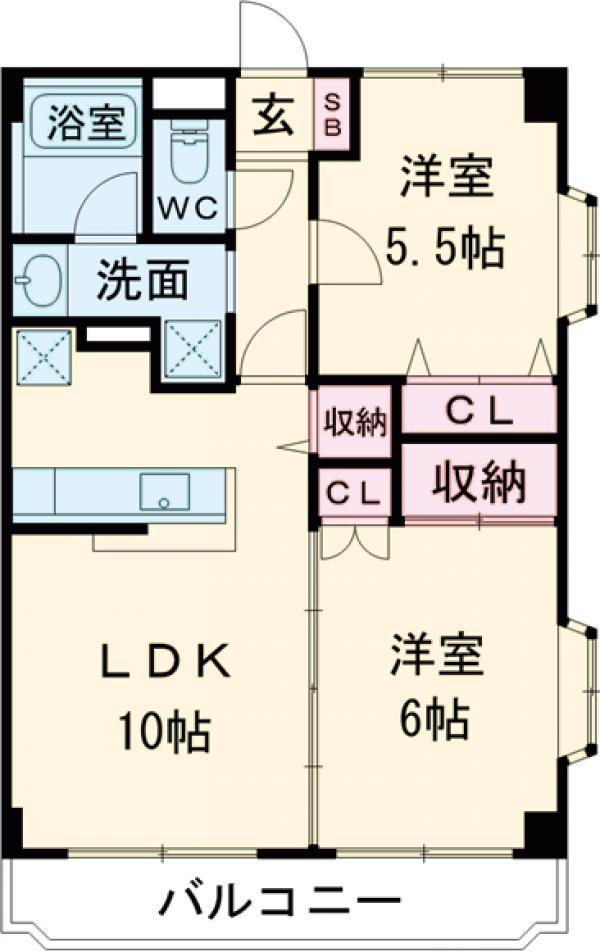 PLENDY瑞江(2LDK/4階)の間取り写真