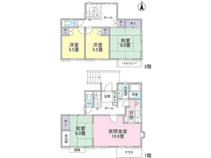 宇津木台テラスハウス(4LDK)の間取り写真