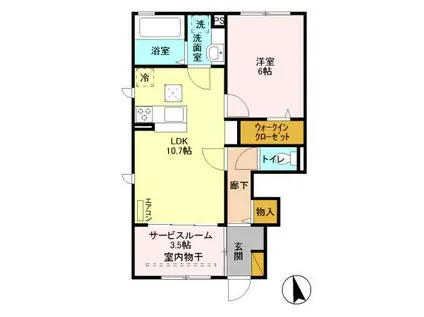 ミル・フェリオ(1LDK/1階)の間取り写真