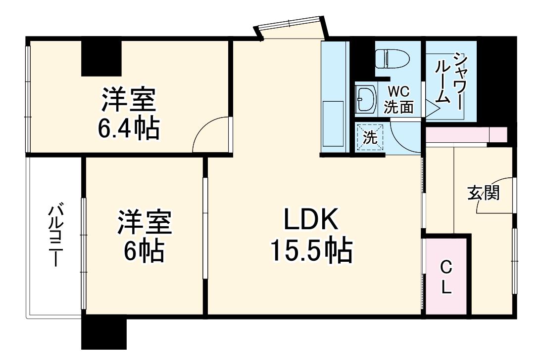 サンハイム南森町(2LDK/4階)の間取り写真
