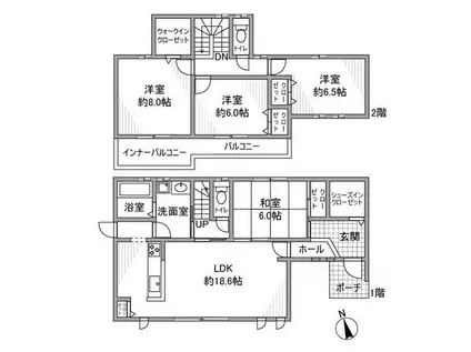 伊勢鉄道 玉垣駅 徒歩3分 2階建 築10年(4LDK)の間取り写真