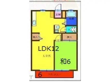 サニーヒルズ(1LDK/2階)の間取り写真