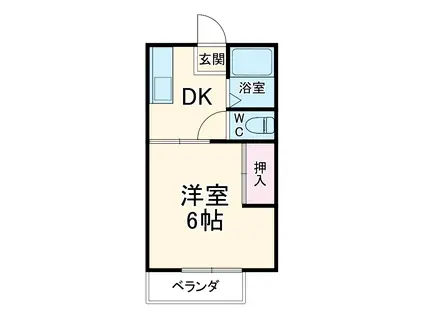 アーバンハイツⅡ(1K/2階)の間取り写真