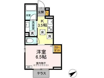 D-BRIGHT(1K/1階)の間取り写真