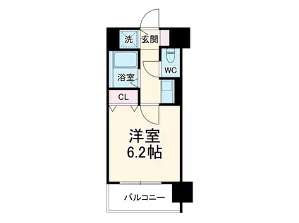 パラシオ塚本Ⅲ(1K/4階)の間取り写真