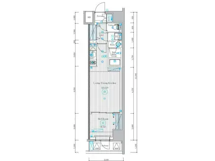 ミライズ北千住レジデンス(1LDK/7階)の間取り写真