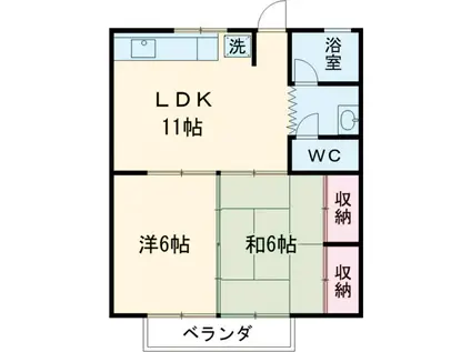 フォレスト宇都宮(2LDK/2階)の間取り写真