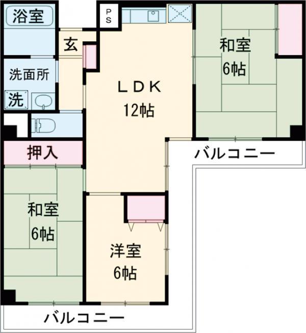 ロイヤルハイムKEN(3LDK/6階)の間取り写真