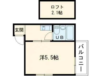 松林堂SK第6マンション(1K/2階)の間取り写真