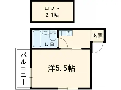 松林堂SK第6マンション(1K/2階)の間取り写真