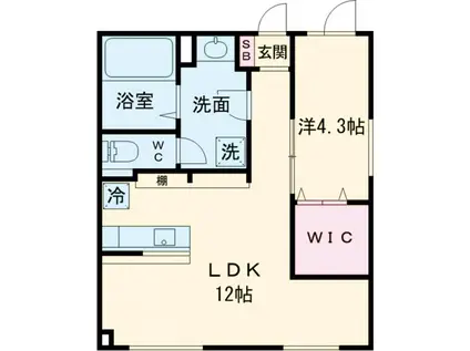 AGLALA目黒中央(1LDK/-1階)の間取り写真