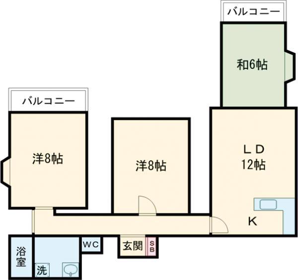 MAYビル(3LDK/3階)の間取り写真