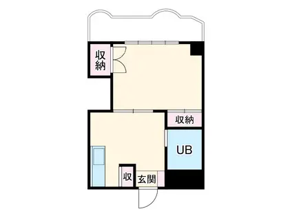 サン・ルピナス(1K/6階)の間取り写真