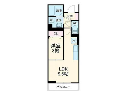 SOLANA Ⅱ(1LDK/3階)の間取り写真