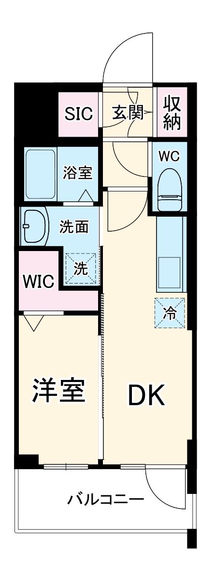 エステムコート名古屋TWIN イースト(1DK/8階)の間取り写真