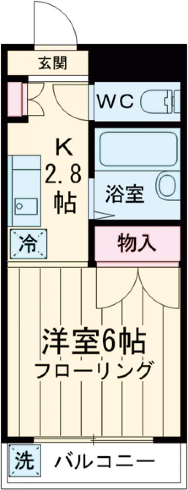 クレセント北山(ワンルーム/1階)の間取り写真