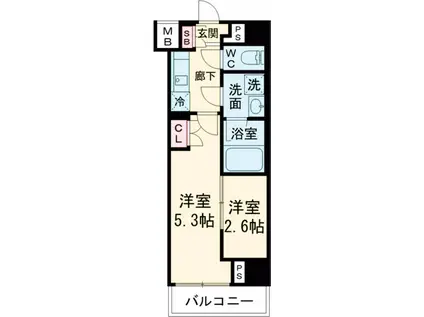 ブライズ亀有(1K/3階)の間取り写真