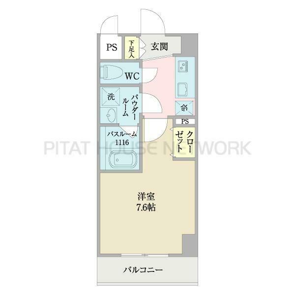 K SMART 小牧(1K/9階)の間取り写真