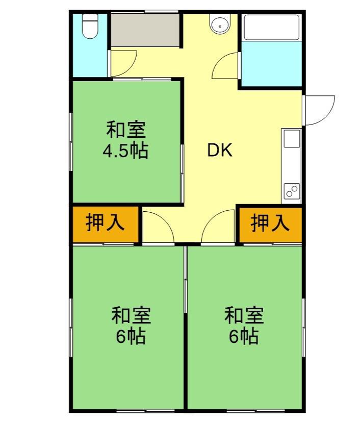東海道本線 富士川駅 徒歩23分 1階建 築51年(3DK)の間取り写真