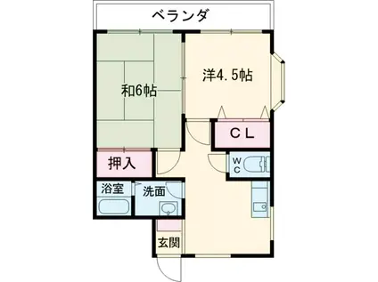 パークハイム(2DK/2階)の間取り写真