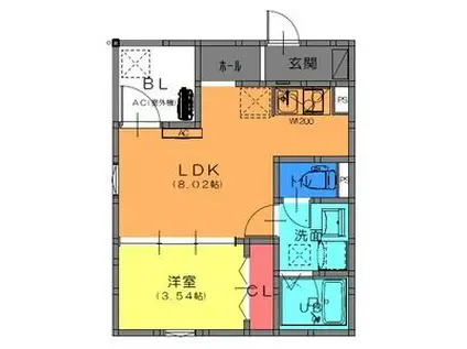 FSTYLE西取石2号館(1LDK/3階)の間取り写真
