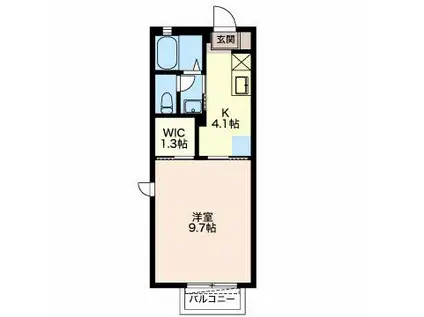 フィニックス B(1K/2階)の間取り写真