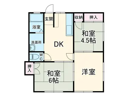 ブルーハイツ(3DK/1階)の間取り写真