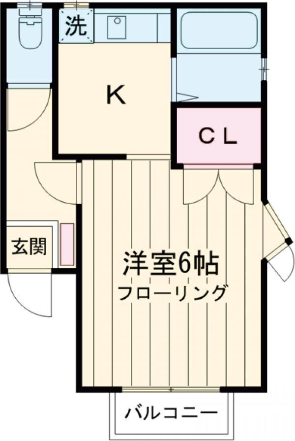 メゾネット新川(1K/2階)の間取り写真
