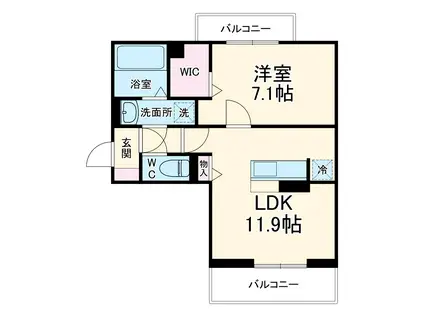 EMINENCE(1LDK/3階)の間取り写真