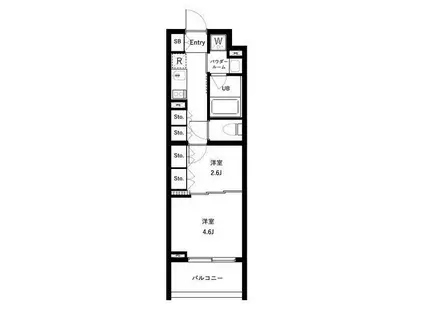セジョリ高井戸(1DK/4階)の間取り写真