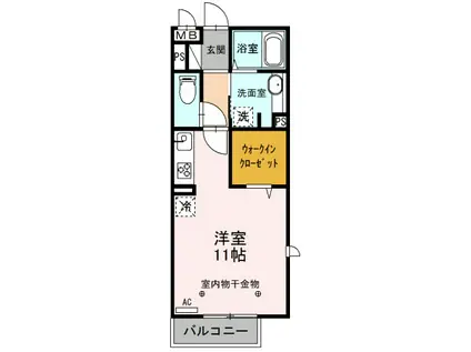 ロイジェントパークス レイクタウン A(ワンルーム/3階)の間取り写真