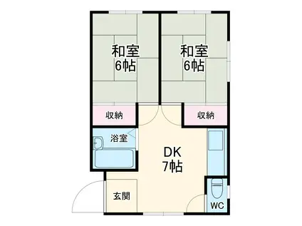 ハイツこづか(2DK/2階)の間取り写真