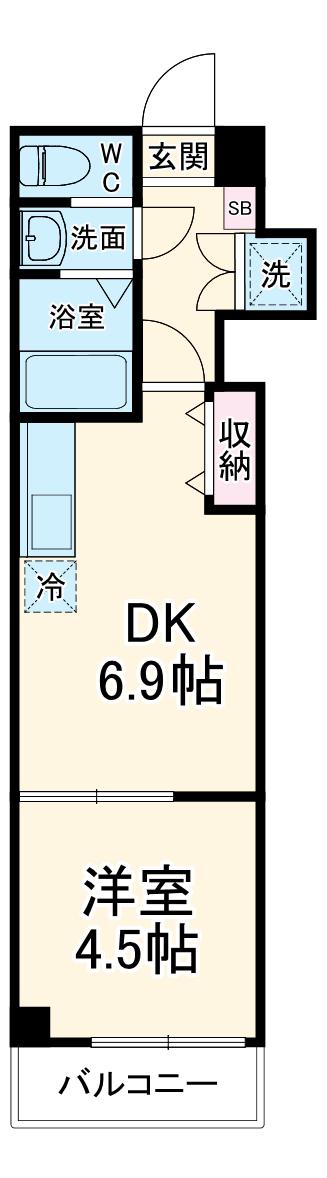 FOREST M24(1DK/2階)の間取り写真