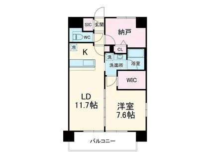 ラフィネール大阪十三(1SLDK/2階)の間取り写真