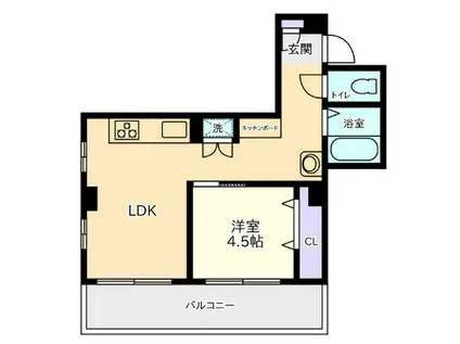 スペースファイブ(1LDK/4階)の間取り写真