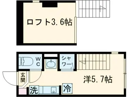 ハーモニーテラス平井Ⅷ(ワンルーム/2階)の間取り写真