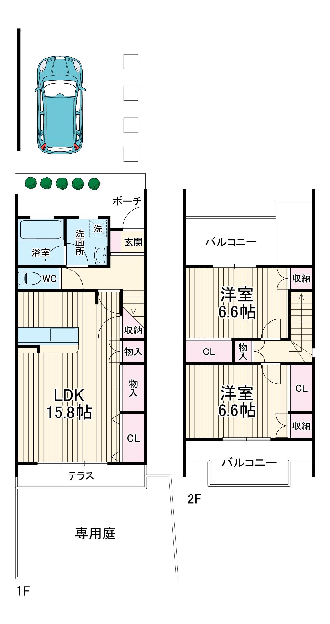 グランシエル山崎(2LDK)の間取り写真